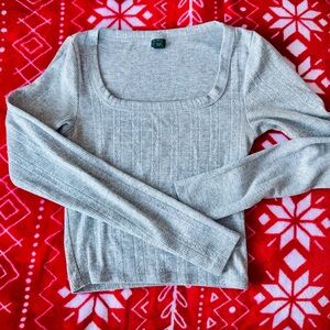 Wild Fable Light Gray Crop Top